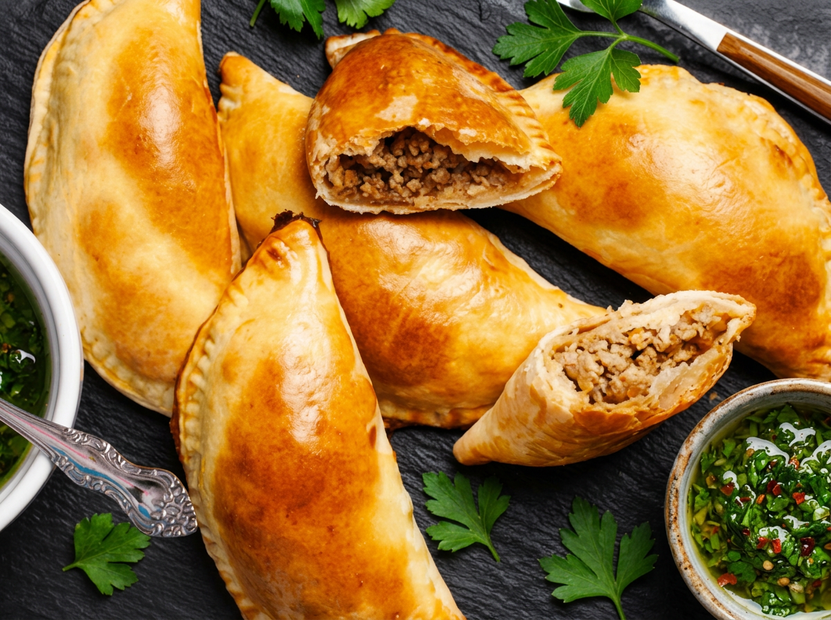 Empanadas assadas com chimichurri