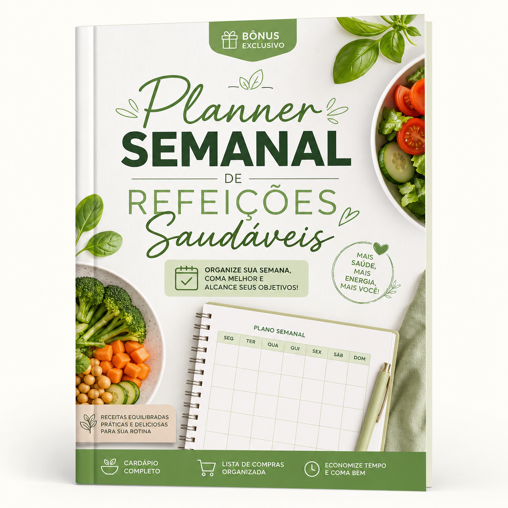 Capa Planner Semanal de Refeições Saudáveis